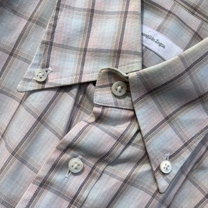 Ermenegildo Plaid Long Sleeve Button Up Shirt Size XL